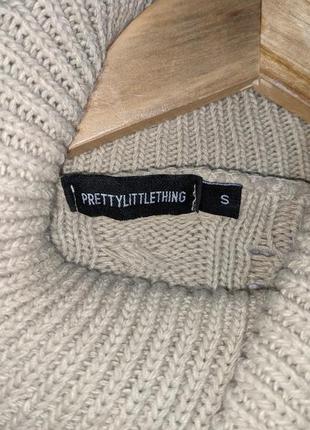 Бежевый укороченный свитер с воротом prettylittlething #32448 фото