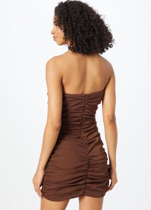 Шоколадна сукня з v-вірізом від misspap. розмір 86 фото