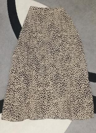 Юбка миди юбка леопардовый принт1 фото