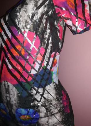 Sale! яркое трикотажное платье с серебристыми полосками8 фото