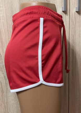 Червоні короткі шорти zara з високою посадкою шорти жіночі спортивні висока талія8 фото
