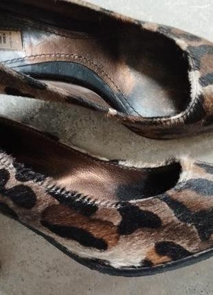 Кожаные туфли лодочки, в леопардовом принте р.382 фото