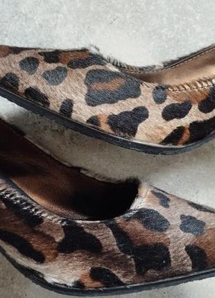 Кожаные туфли лодочки, в леопардовом принте р.384 фото