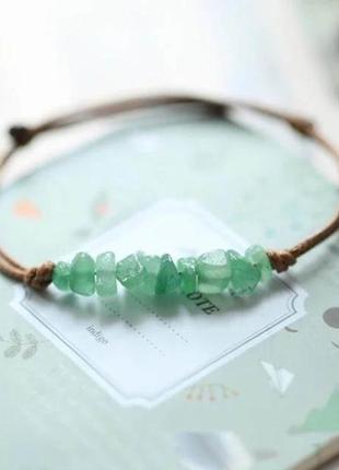 ☘️💚 браслет фенечка натуральный камень зеленый авантюрин2 фото