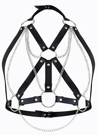 Жіноча портупея art of sex — aiden leather harness, чорна xs-m