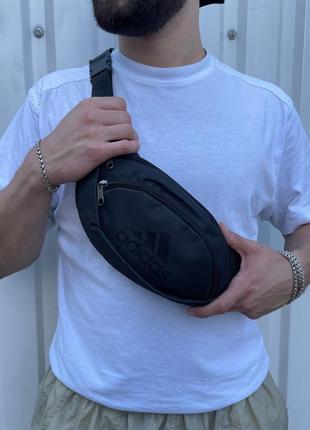 🔥🔥🔥бананка adidas new чорна/ накатка чорна🔥🔥🔥