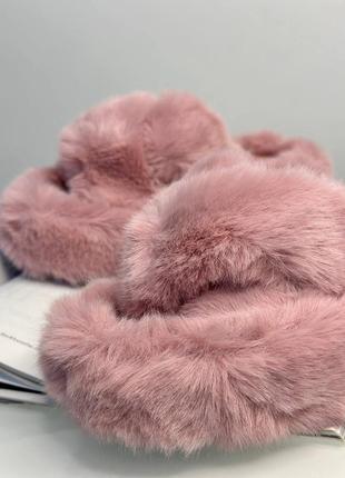 Тапки домашні вʼєтнамки капці шльопанці тапочки з відкритим носком пухнасті теплі...