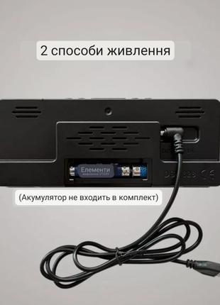 Цифровий годинник настільний світлодіодний нічний режим температура дзеркало5 фото