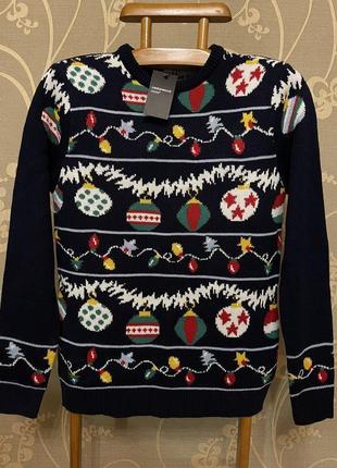 Очень красивый и стильный брендовый новогодний свитер 21.7 фото
