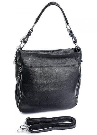 Женская сумка из натуральной кожи черного цвета