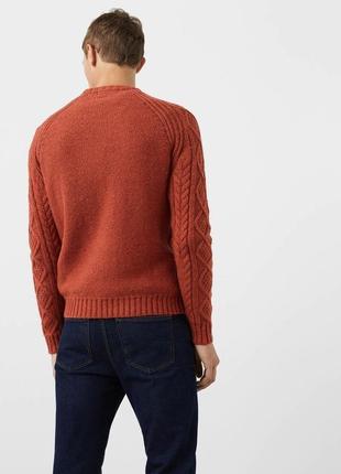 Вовняний теракотовий светр джемпер mango — s4 фото