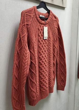 Шерстяной терракотовый свитер джемпер  mango - s6 фото