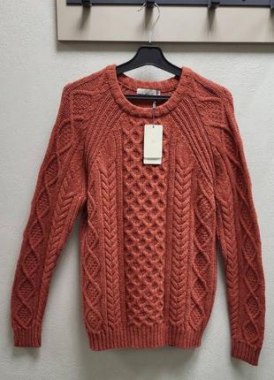 Вовняний теракотовий светр джемпер mango — s7 фото