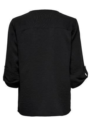 Блузка свободного кроя черная с рукавом 3/4 jdy5 фото