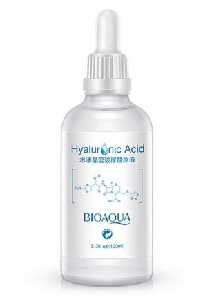 Сыворотка для лицателя с гиалуруновой кислотой bioaqua aqua crystal hyaluronic acid stoste, 100 мл1 фото