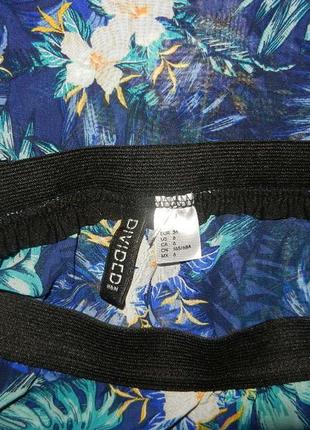 Xs-s/36-38 h&m темно синяя пляжная юбка,парео в цветах в пол4 фото