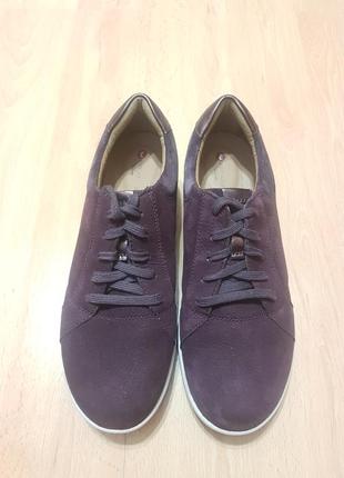 Нубукові кросівки clarks un adorn lace aubergine3 фото