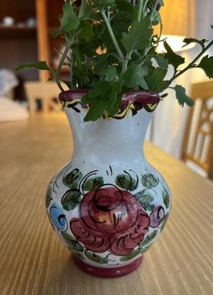 Італійська ваза розписана вручну квітами4 фото