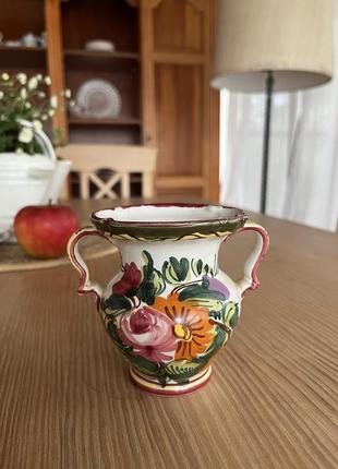 Італійська ваза розписана вручну квітами1 фото