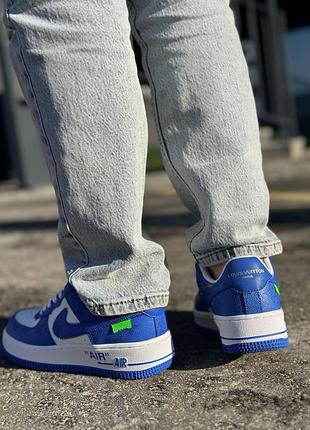 Nike air force lv by virgil abloh blue6 фото