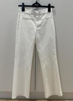 Белые укороченные брюки zara