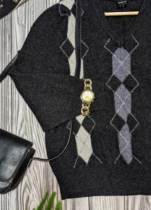 Серый шерстяной свитер с ромбами c&a #23152 фото