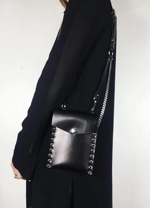 Небольшая женская сумка для мелочей "stellato" черная2 фото