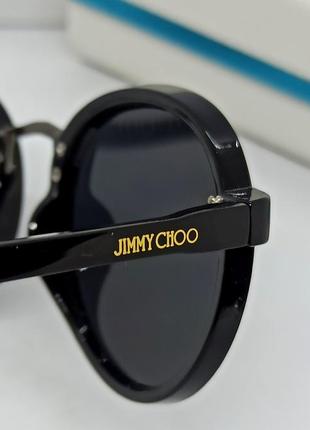 Очки в стиле jimmy choo женские солнцезащитные черные круглые однотонные9 фото