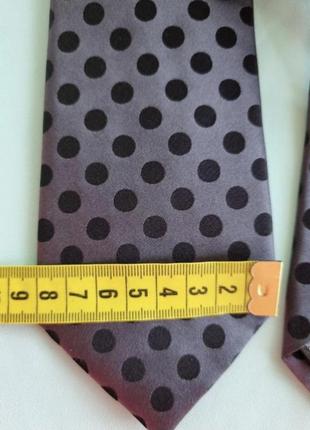 Шелковый красивый серый оригинальный брендовый галстук в черный горошек галстук marks &amp; spencer с отливом6 фото