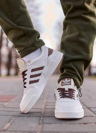 Adidas drop step low white brown