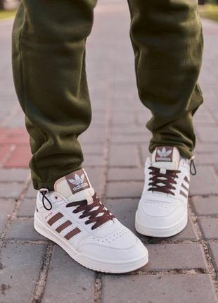 Adidas drop step low white brown6 фото
