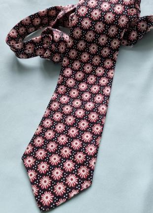 100% шелк брендовая красивая шелковая стильная оригинальная черная красная новогодний галстук burton2 фото