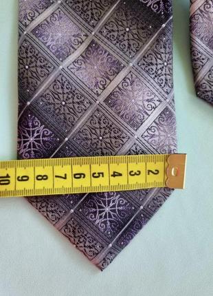 Шелковый красивый брендовый серый фиолетовый оригинальный галстук pierre cardin6 фото