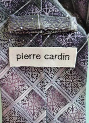 Шелковый красивый брендовый серый фиолетовый оригинальный галстук pierre cardin3 фото