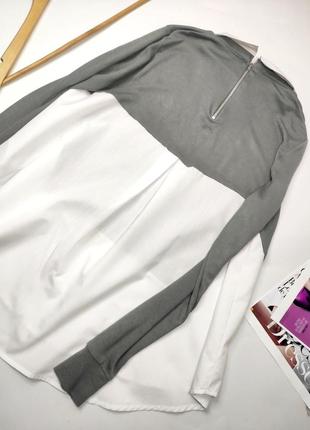 Сорочка жіноча біла сірого кольору вільного крою від бренду french connection s4 фото