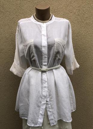 Белая,удлиненная,лёгкая,шёлк рубашка,блуза,gerard darel ,большой размер