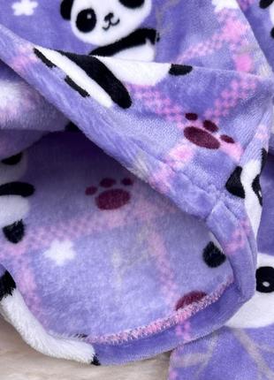 Пижама махровая фиолетовая панда3 фото