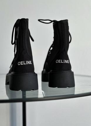 Celine boots black, черевики на флісі, ботинки на флисе4 фото