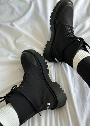 Celine boots black, черевики на флісі, ботинки на флисе9 фото