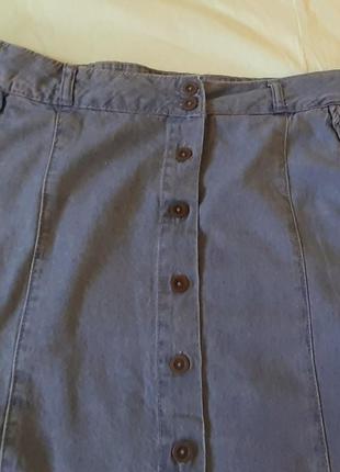 Джинсовая юбка на пуговицах с карманами в размере plus size4 фото