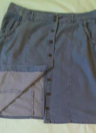 Джинсовая юбка на пуговицах с карманами в размере plus size7 фото