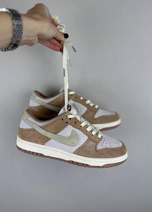 Кросівки замша найк nike dunk low medium curry