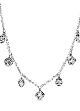 Серебряное ожерелье pandora геометрические формы