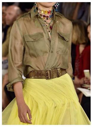 Натуральная рубашка, сорочка, сафари, оверсайз, на лето, хлопок, батист, милитари, h&m