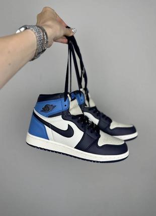 Nike кросівки джордани air jordan 1 retro high obsidian unc white blue