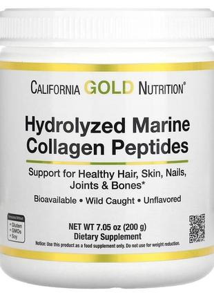 California gold nutrition гідролізовані пептиди морського колагену без добавок 200 г  cgn-018633 фото