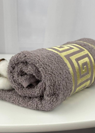 Рушник для обличчя махровий febo vip cotton grek туреччина 6385 капучино 50х90 см