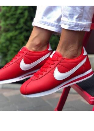 Кросівки жіночі демісезонні nike cortez найк кортез підліткові червоні весна/літо/осінь