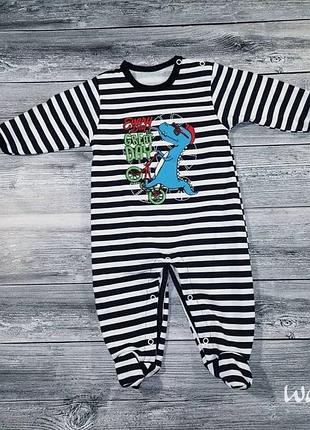 Теплый человечек, ромпер с начесом динозавр