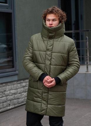 Куртка тепла удлиненная, пуховик мужской
